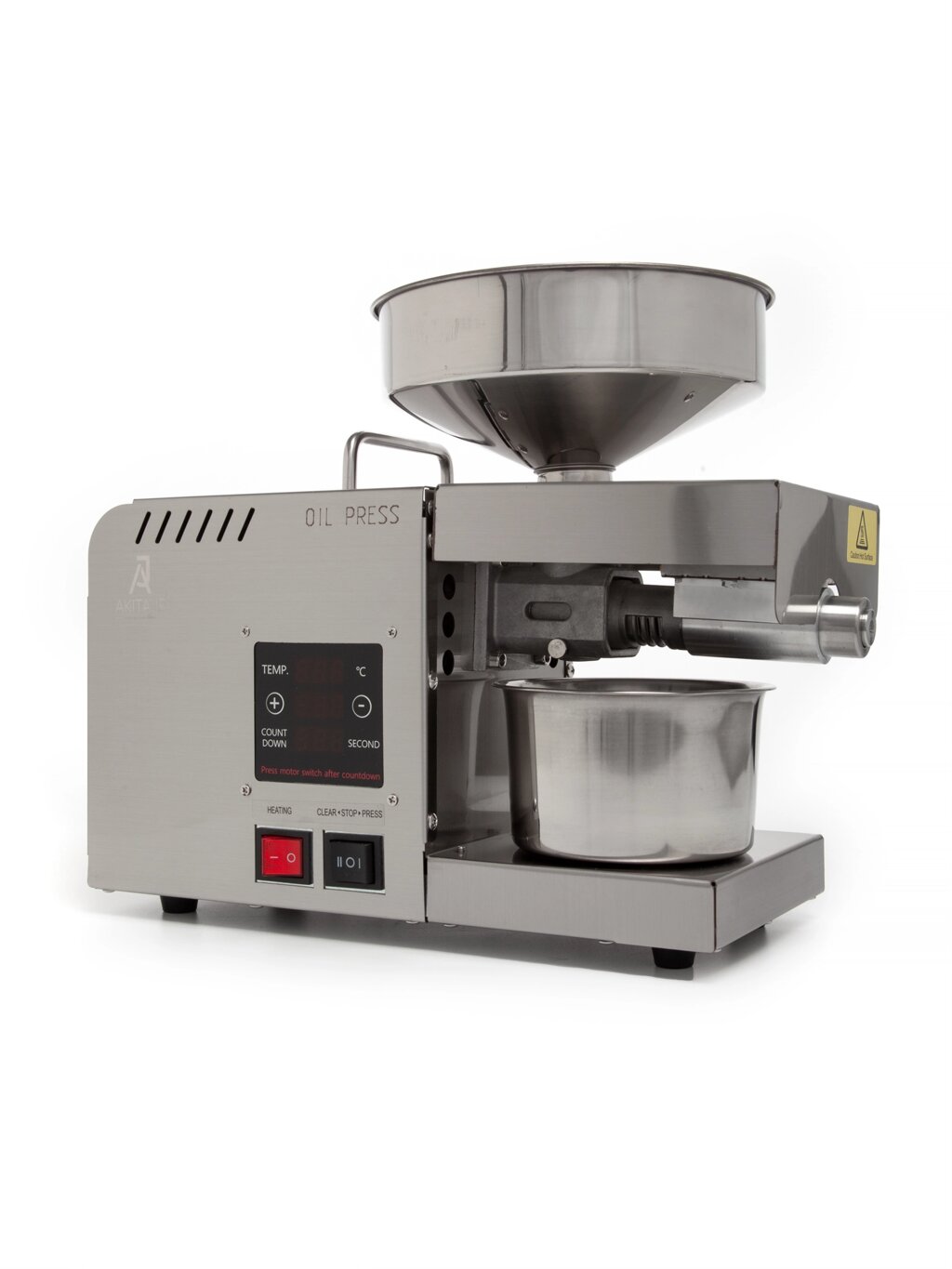 Электрический маслопресс AKITAJP AKJP 500 miniprofessional шнековый мини пресс для холодного и горячего отжима масла от компании Официальный сайт дистрибьютора BERKEL RUSSIA - фото 1