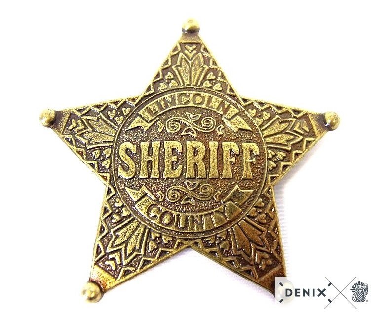 Значок звезда Шерифа пятиконечная, латунь (DE-104) - фото