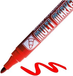 Маркер перманентный красный линия 1-5 мм
