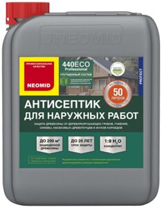 НЕОМИД 440 Эко биозащитный антисептик для наружных работ для дерева концентрат 1:9 (5л)