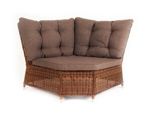 Бергамо плетеный угловой диванный модуль (163х90х98cм) коричневый