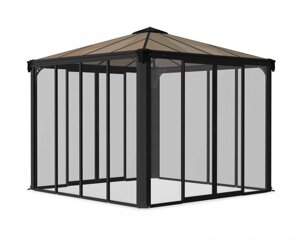 Беседка закрытая Gazebo Lebro 4300 Closed Grey (4,04х2,71х2,75м) серая арт. 705760