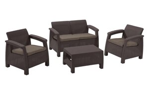 Комплект мебели Corfu Set коричневый (4 персоны) (Корфу Сет)
