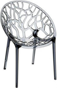Кресло Crystal прозрачное серое (59х60х80см)