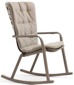 Кресло-качалка пластиковое с подушкой Folio (72х81х119см) тортора, бежевый