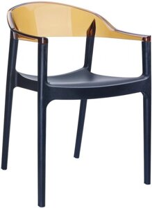 Кресло пластиковое Carmen (49х53х79см) черный, янтарный