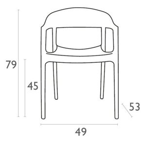 Кресло пластиковое Carmen (49х53х79см) прозрачное с черным