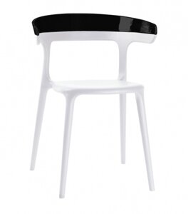 Кресло пластиковое Luna (55х51х77см) белый, черный