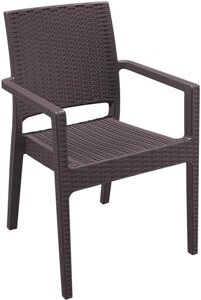 Кресло пластиковое плетеное Ibiza (58х59х87см) коричневое