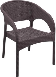 Кресло пластиковое плетеное Panama (58х64х80см) коричневое
