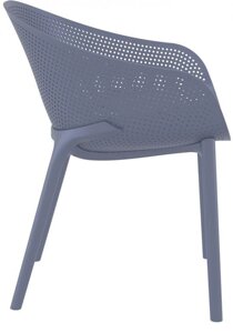Кресло пластиковое Sky (54х60х81см) темно-серое