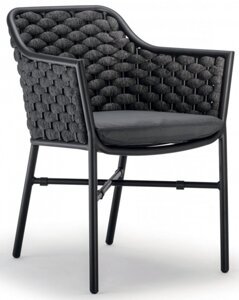 Кресло плетеное с подушками Torino (58х57х79см) антрацит, темно-серый