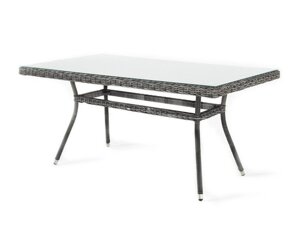 Латте плетеный стол (160х90х75см) из искусственного ротанга, цвет графит