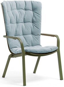 Лаунж-кресло пластиковое с подушкой Folio (72х81-92,5х113-106,5см) агава, голубой