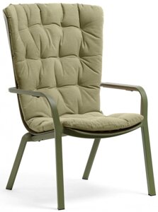 Лаунж-кресло пластиковое с подушкой Folio (72х81-92,5х113-106,5см) агава, зеленый