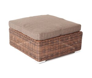Лунго плетенная оттоманка с подушкой (73х73х33см) коричневая