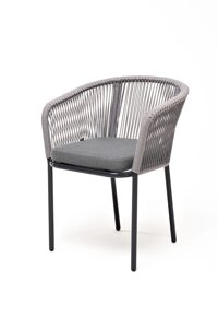 Марсель плетеный стул (57х62х80см) из роупа (веревки), каркас светло-серый, цвет светло-серый