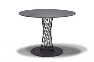 Обеденный круглый стол Диего Ø100см, столешница HPL 12мм, цвет Серый Гранит, подстолье металл
