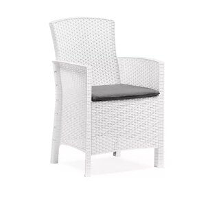 Пластиковое кресло Lido (60х56х90см) белое с подушкой (Лидо)