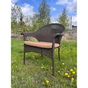 Плетеное кресло LV-140B-Brown (73x68x85см) с подушкой в комплекте