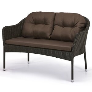 Плетеный диван двухместный S54A-W53 Brown (136x75x83см)