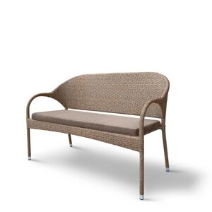 Плетеный диван двухместный S70B-W56 Light Brown (130x64x84см)