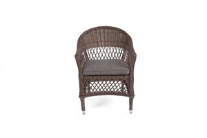 Сицилия кресло (стул с подлокотниками) (59х64х82см) с подушкой коричневое
