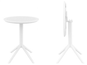 Стол пластиковый складной Sky Folding Table (диам. 60х74см) белый