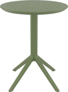 Стол пластиковый складной Sky Folding Table (диам. 60х74см) оливковый