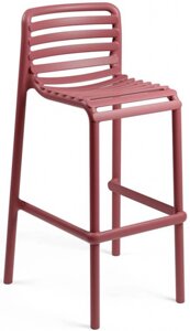 Стул пластиковый барный Doga Stool (51х51,5х98,5см) марсала