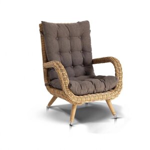 Толедо кресло плетеное с подушками (68х76х90см) цвет соломенный