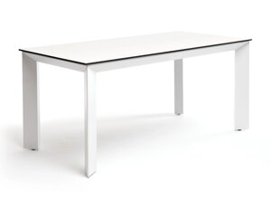Венето обеденный стол из HPL 160х80х75см, цвет молочный, каркас белый