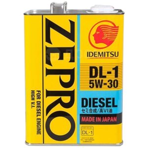 Масло моторное iDEMiTSU Zepro Diesel DL-1 5W-30, 4 л