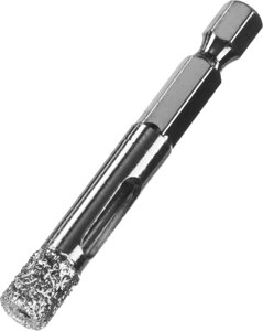 Cверло вакуумное алмазное трубчатое для дрели (HEX 1/4″d 8 по керамограниту ЗУБР