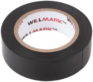 Изолента ПВХ самозатухающая WILLMARK 19 мм х 0,16 мм х 10 м ( черная )