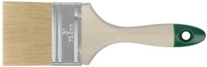 Кисть флейцевая "Хард", натуральная светлая щетина, деревянная ручка 3"75 мм)
