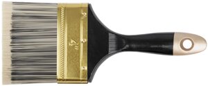 Кисть флейцевая "Стайл", искусственная черно-белая щетина, деревянная ручка 4"100 мм)