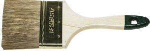 Кисть плоская STAYER ″LASUR-STANDARD″смешанная (натуральная и искусственная) щетина, деревянная ручка, 100мм