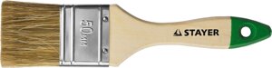 Кисть плоская STAYER ″LASUR-STANDARD″смешанная (натуральная и искусственная) щетина, деревянная ручка, 50мм
