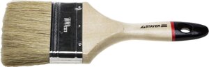 Кисть плоская STAYER ″UNIVERSAL-EURO″светлая натуральная щетина, деревянная ручка,100мм