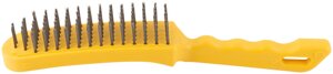 Корщетка стальная, желтая пластиковая ручка, 275 мм, 6-ти рядная