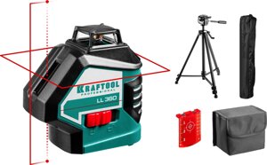 KRAFTOOL LL360 #3 нивелир лазерный, 2х360°20м/70м, IP54, точн. 0,2 мм/м, штатив, в коробке