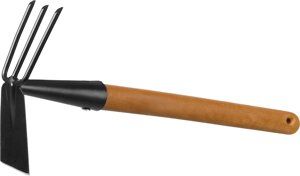 Мотыга-рыхлитель ″PROLine″лопатка+3 зуба с деревянной ручкой, GRINDA 421517, 113х100х575мм