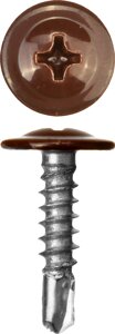 Саморезы ПШМ-С со сверлом для листового металла, 19 х 4.2 мм, 450 шт, RAL-8017 шоколадно-коричневый, ЗУБР