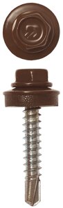 Саморезы СКД кровельные, RAL 8017 шоколадно-коричневый, 29 х 4.8 мм, 400 шт, для деревянной обрешетки, ЗУБР Профессионал