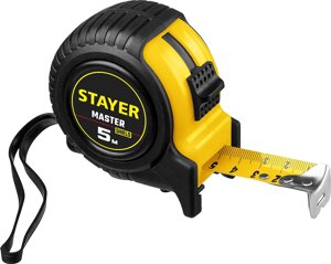 STAYER MASTER 5м / 25мм рулетка в ударостойком обрезиненном корпусе