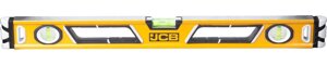 Уровень JCB коробчатый, магнитный, 2 фрезерованные базовые поверхности, 3 ампулы, крашенный, с ручками, 0,5мм/м, 60см