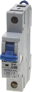 Выключатель автоматический СВЕТОЗАР 1-полюсный, 40 A,C″откл. сп. 6 кА, 230 / 400 В