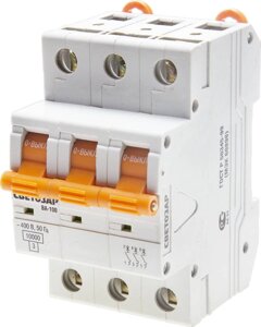 Выключатель автоматический СВЕТОЗАР 3-полюсный, 50 A,C″откл. сп. 10 кА, 400 В