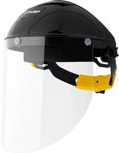 Защитный лицевой щиток ЗУБР СЕКТОР, удлинённый экран 220х315мм, поликарбонат 2мм, храповик, Профессионал